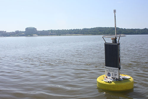 The UP buoy is now reporting from just south of the Woodrow Wilson Bridge